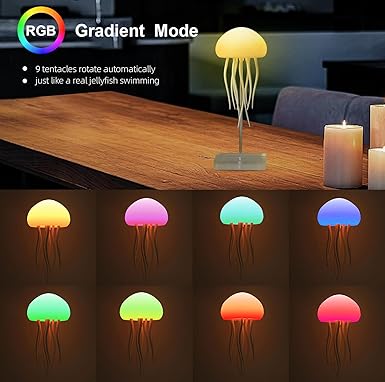 LED Cute Jellyfish Night Light – Color Changing, Soothing Glow for Relaxation and Sleep